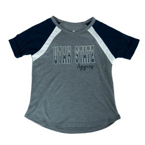Utah State Aggies Bejeweled Colorblock T-Shirt Girl's